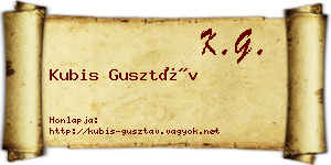 Kubis Gusztáv névjegykártya
