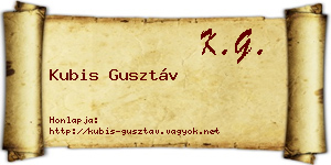 Kubis Gusztáv névjegykártya